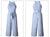 Vrouwen Gestreepte Taille Gordel Wijde Pijpen Jumpsuit