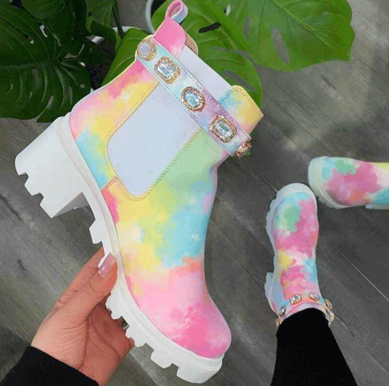 Tie Dye Enkellaarsjes
