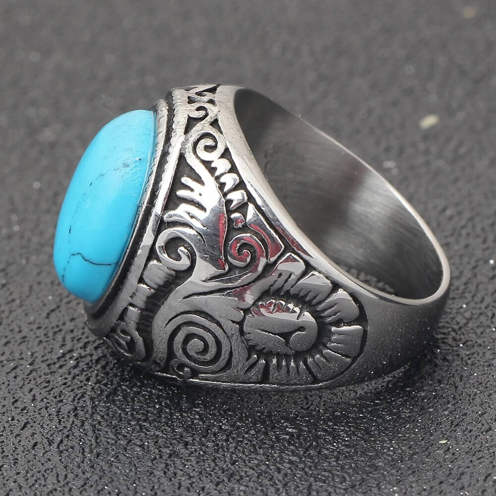 Mannen Vintage Turquoise Stone Ring