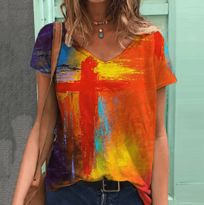 Vintage Kruis Grafische T-shirts