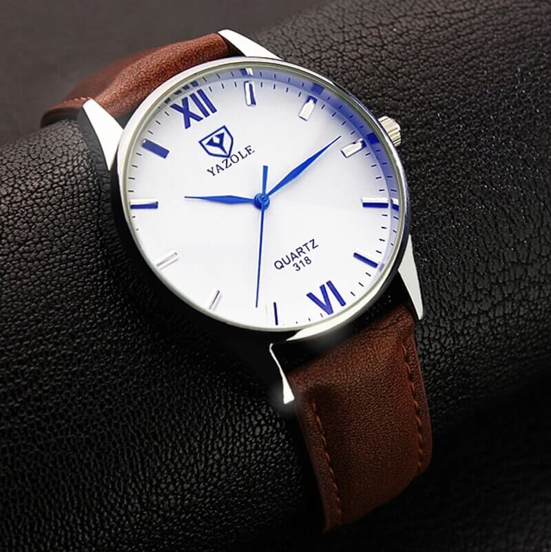 Heren Lederen Stijl Armband Polshorloge