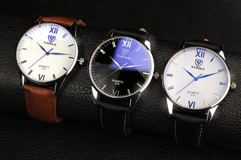 Heren Lederen Stijl Armband Polshorloge