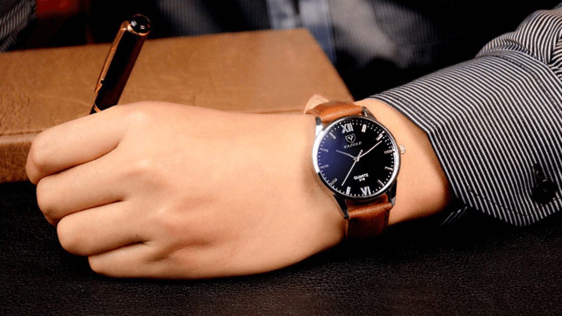 Heren Lederen Stijl Armband Polshorloge