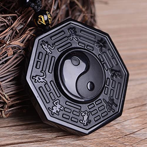 Obsidiaan Yin Yang Ketting